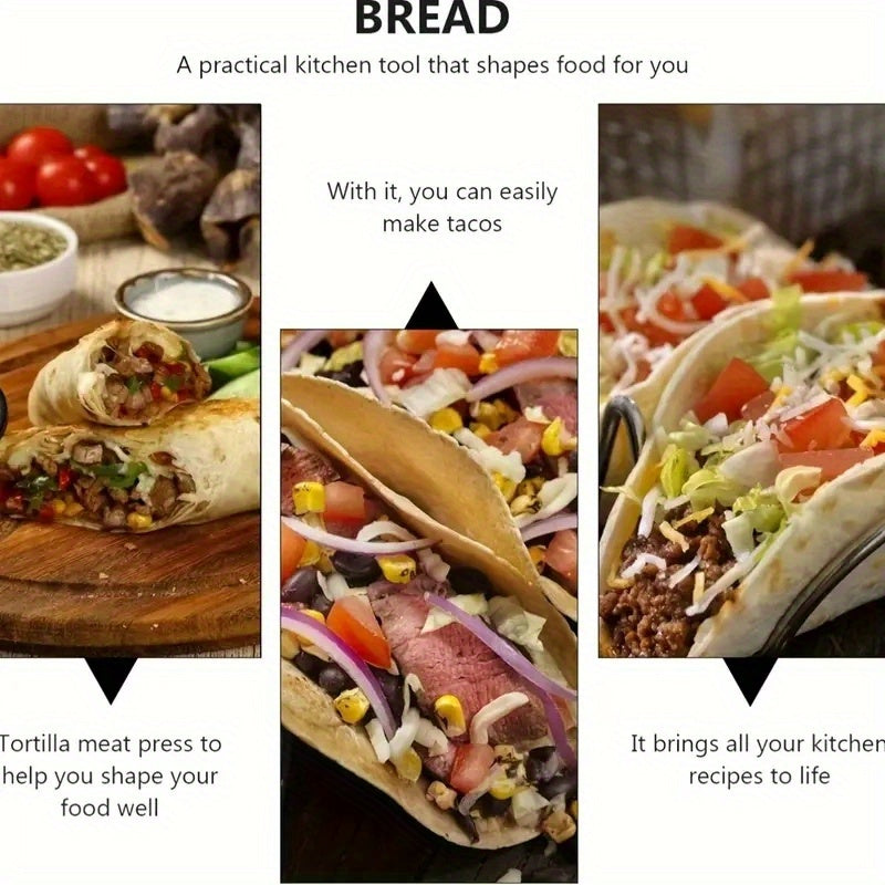 Alüminiy tortillani bosish uchun dumaloq tortillalar, pirog qobiqlari uchun, oson tutqichlar bilan, chidamli