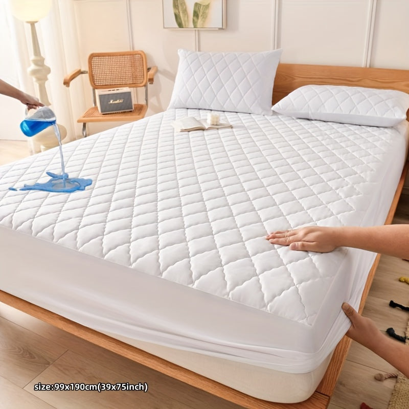 Waterproof Quilted Mattress Protector Cover Water-Resistant Machine Washable 80-85gsm Polyester Polyurethane