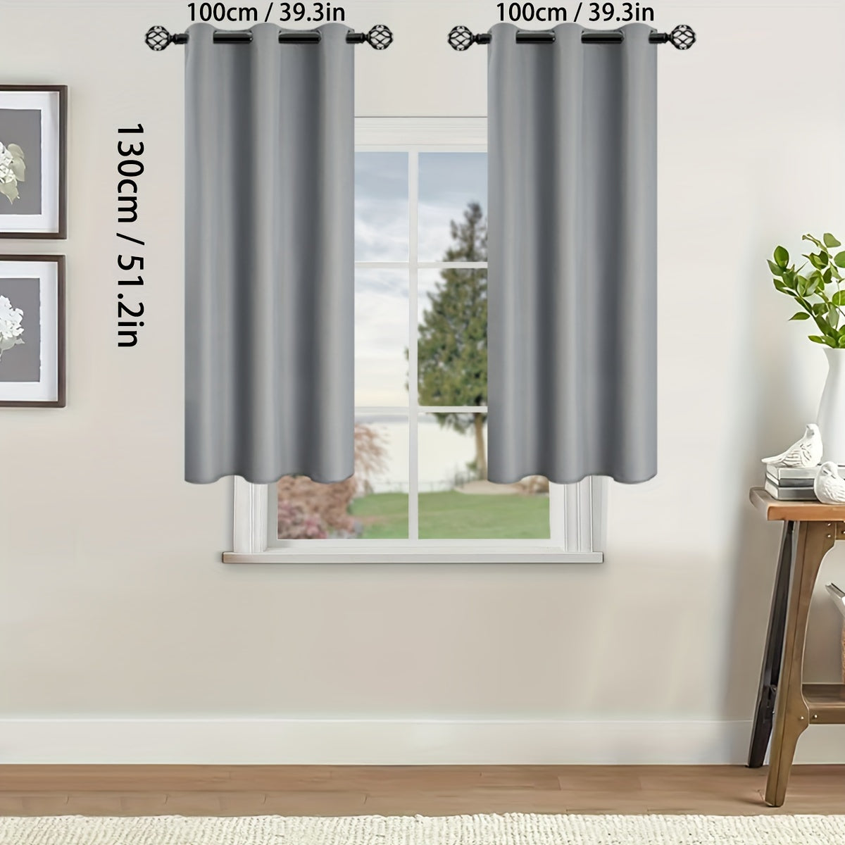 Blackout Curtains for Bedroom and Living Room, UV Protection, Easy Slide