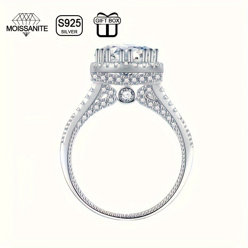 Sterling Silver 2ct Moissanite Wedding Ring for Women with Gift Box