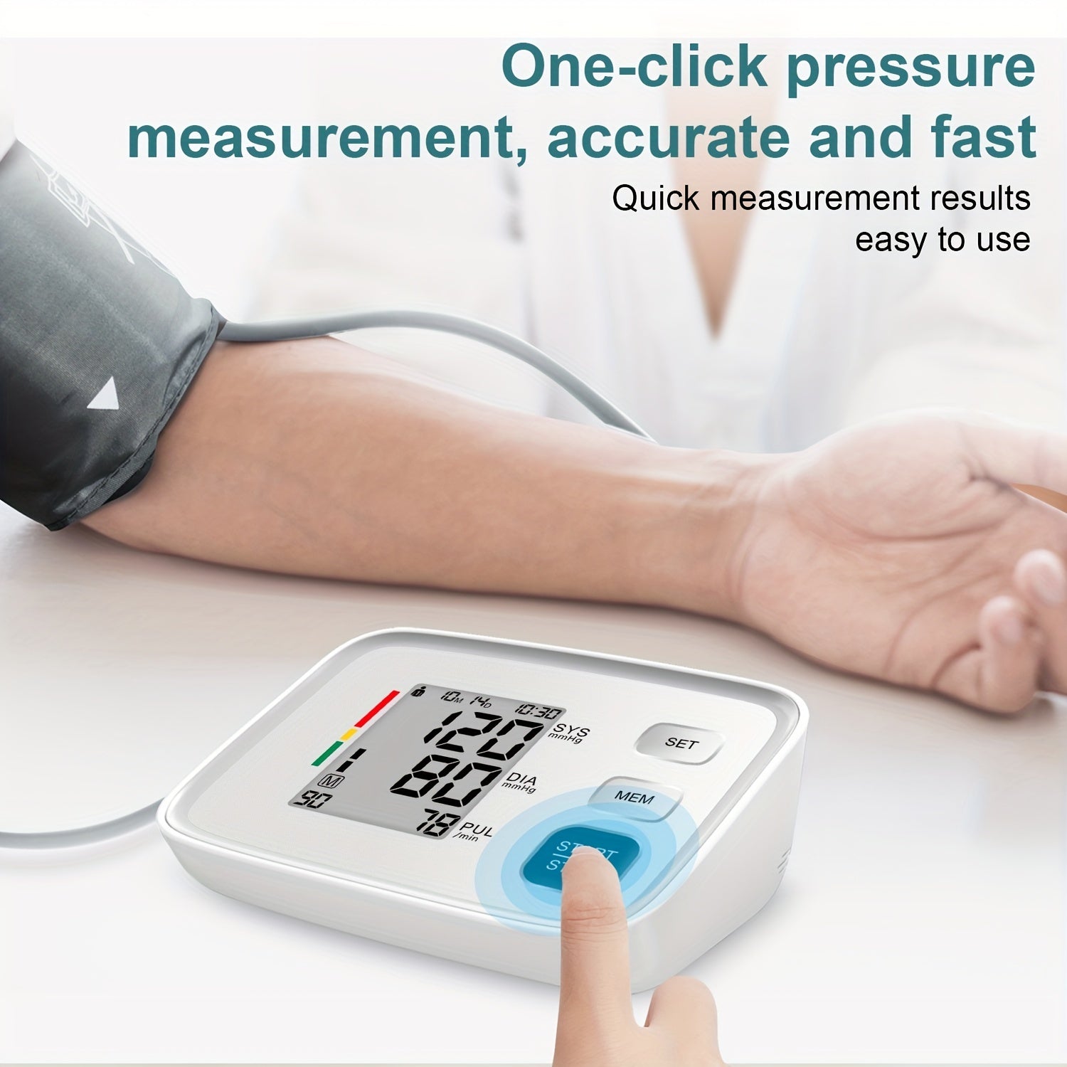 Digital Home Blood Pressure Monitor with Automatic Upper Arm Cuff 22-43 cm