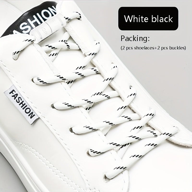 Unisex Elastic Shoe Laces with Buckles for Sports & Casual Shoes