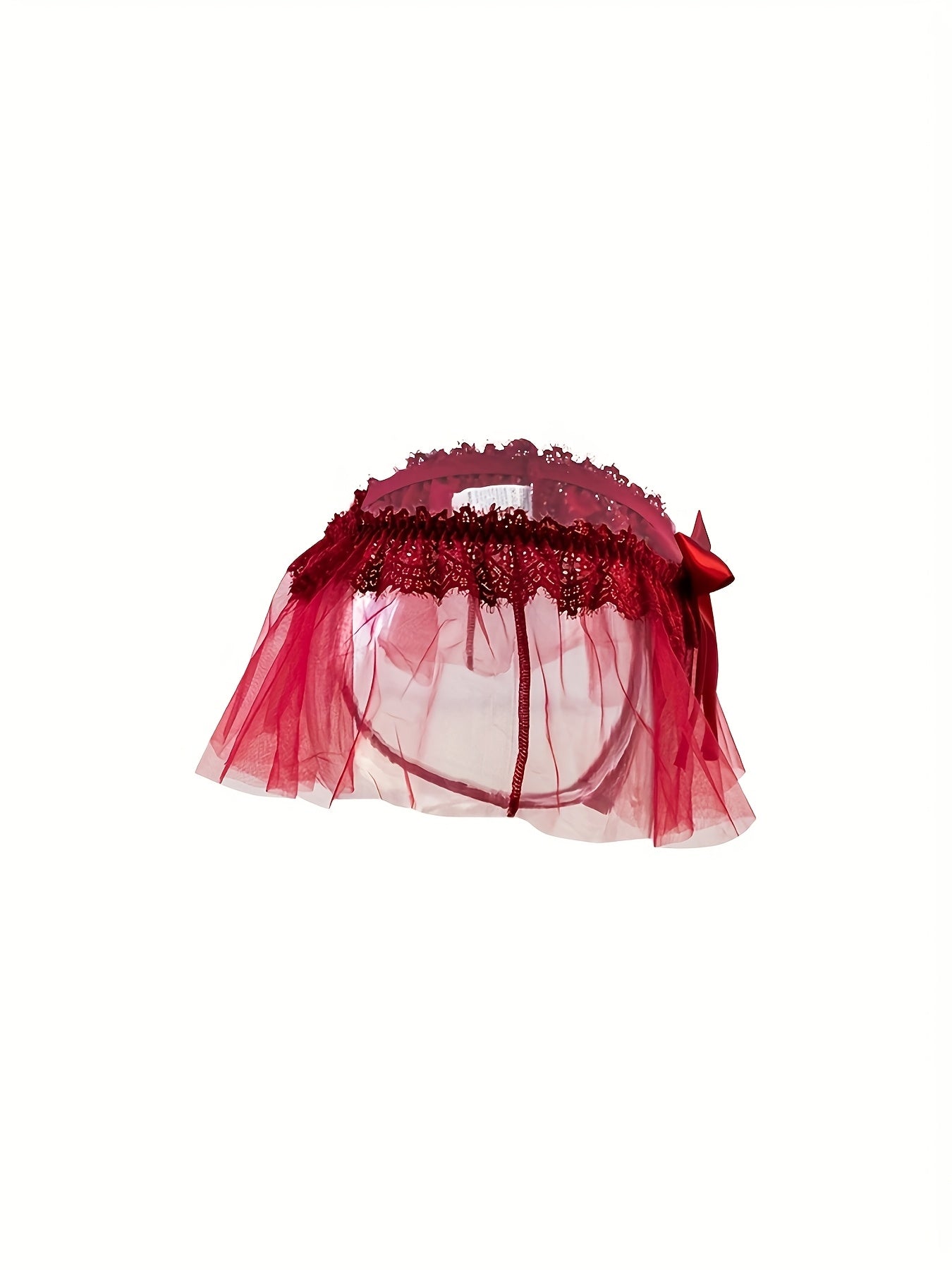 Women's Low-Waist Lace Panties with Bow for Valentine's Day Autumn Winter Set