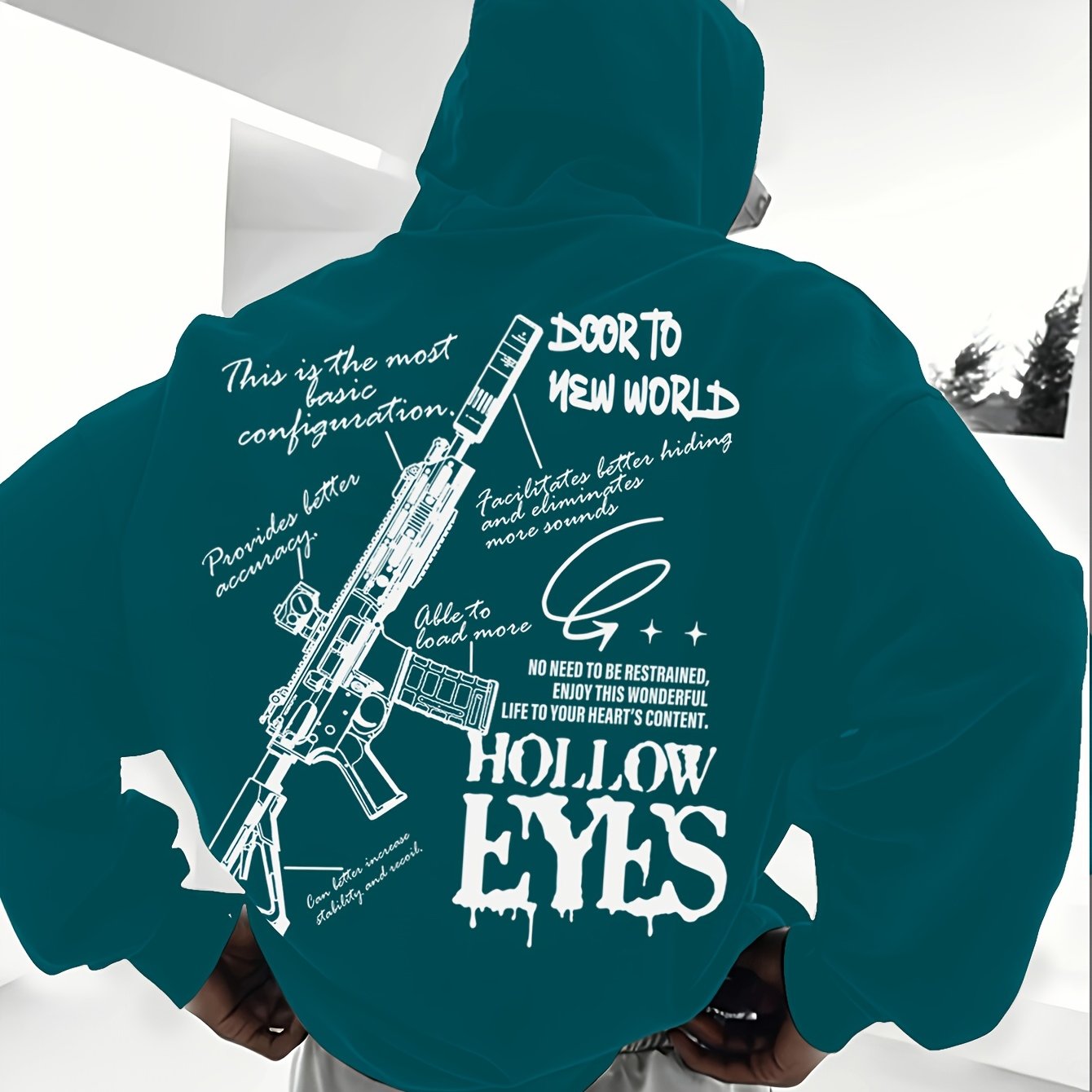 Мужская повседневная толстовка с длинным рукавом, на шнурке, из трикотажа из полиэстера, осень-зима