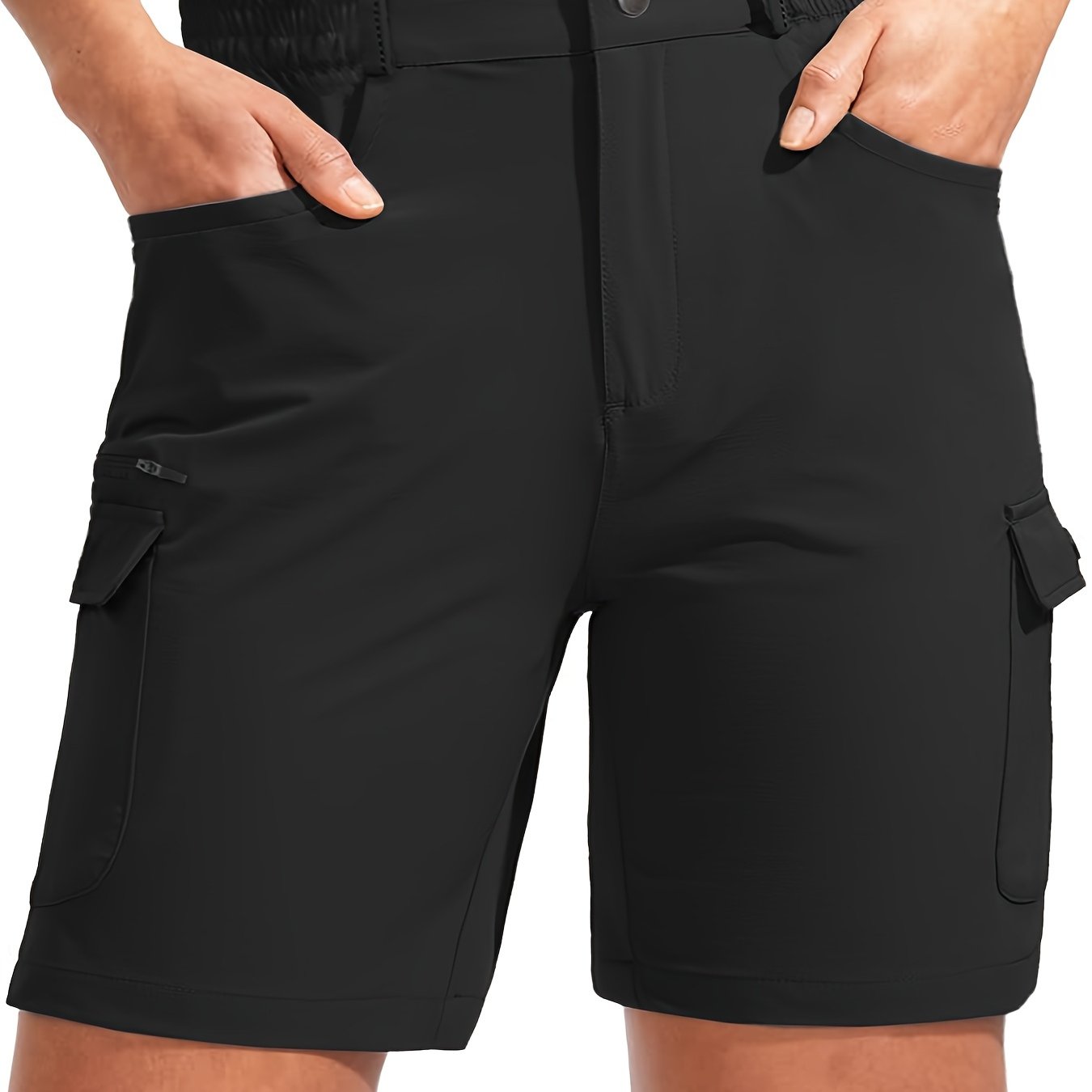 Ayollar uchun tez quriydigan cargo shortlar, 7 ta cho'ntak, erkin fit, yozgi ochiq havoda foydalanish uchun