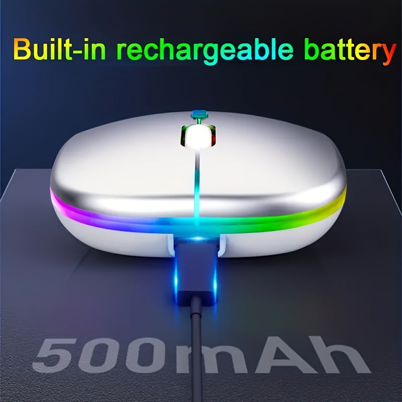 Wireless Rechargeable Optical Mouse with RGB Backlight for Notebook and iPad