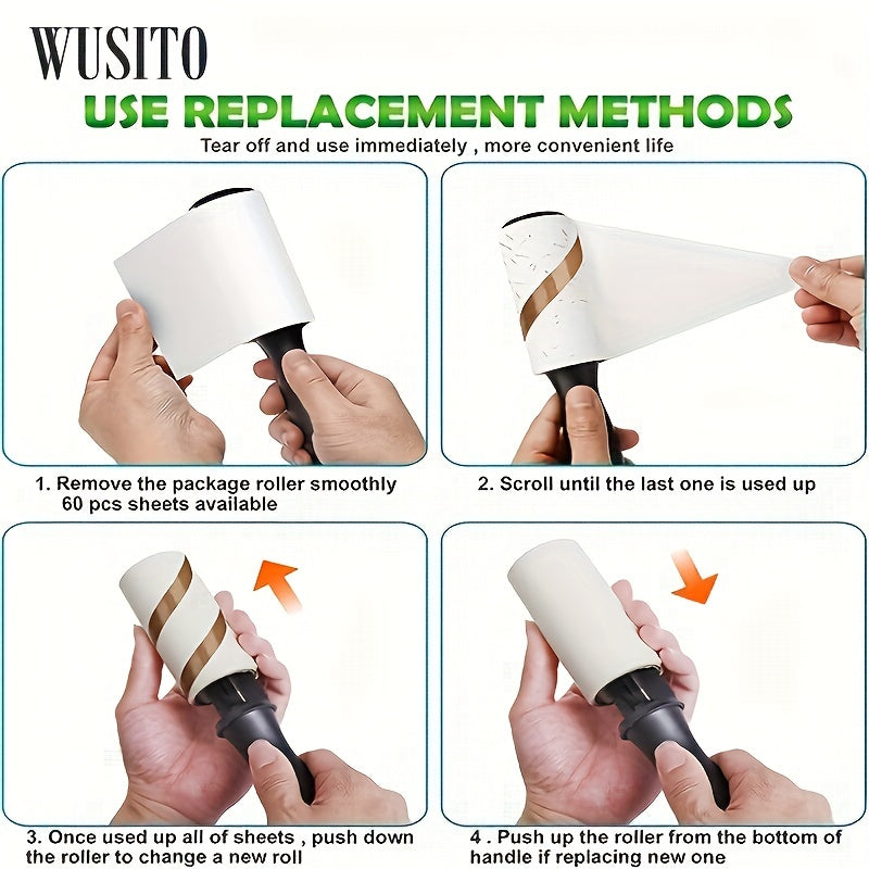 100-Sheet Pet Hair Removal Lint Roller Extra Sticky for Clothes Furniture Carpet