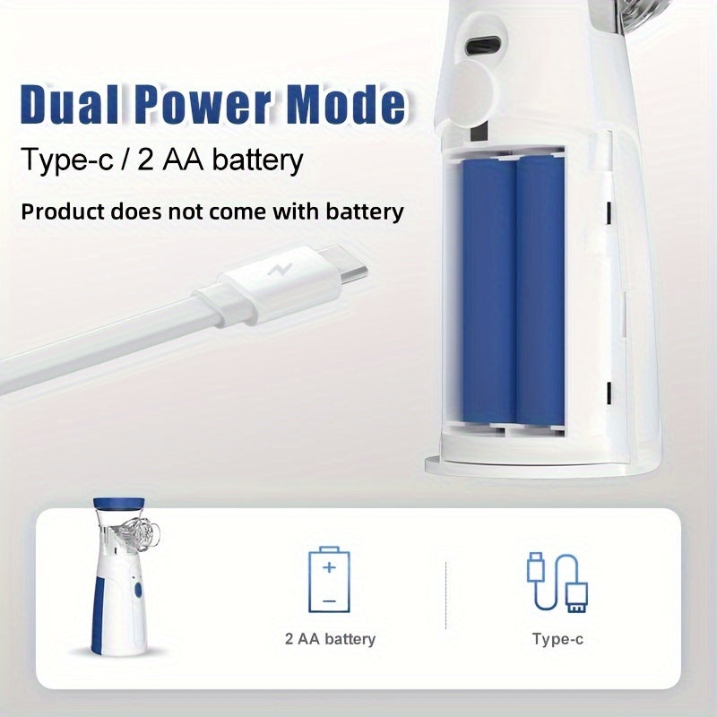 Handheld Facial Steamer and Humidifier Battery-Powered Skin Hydration Device for Face and Skin Care