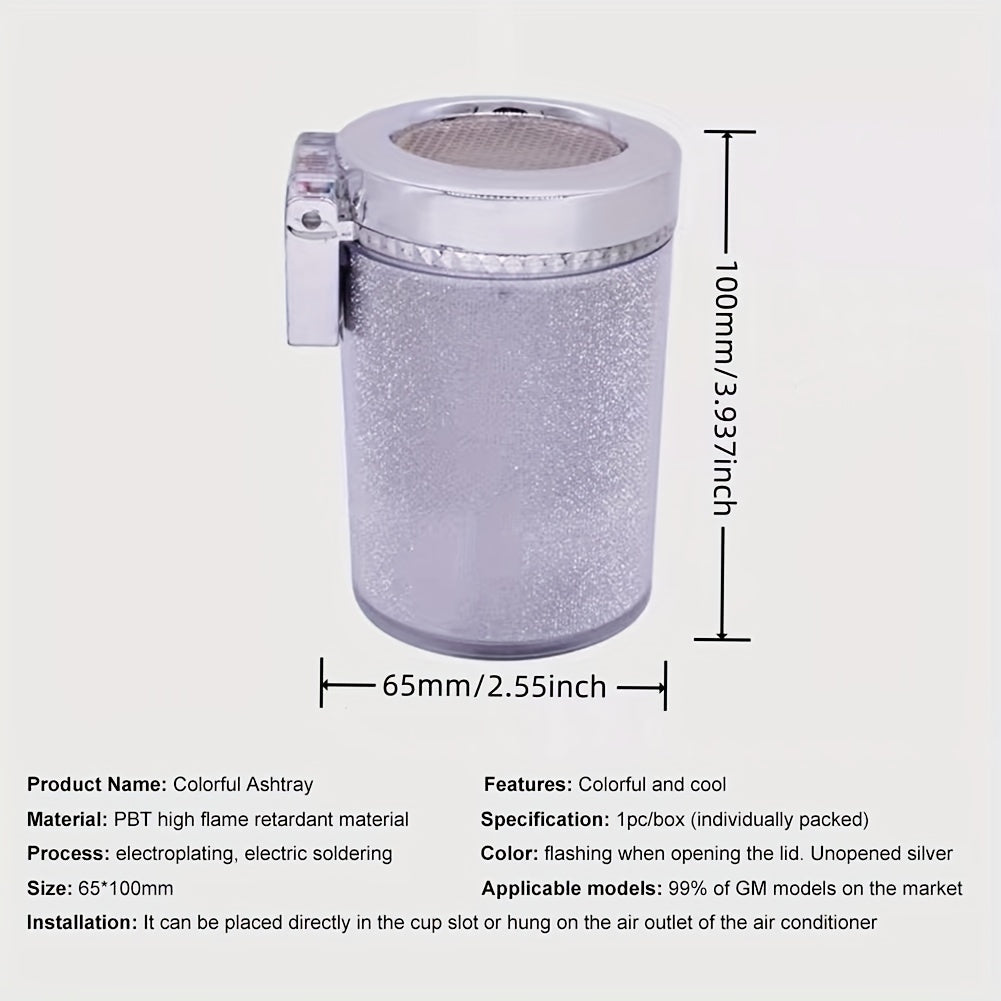 Автомобильная пепельница мини-ведро для мусора с LED-подсветкой для автомобильного держателя, офиса, путешествий