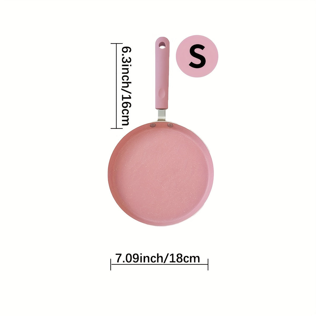 Sartén de aluminio antiadherente rosa con acabado en piedra mica, mango de madera, apta para lavavajillas, compatible con resistencias eléctricas