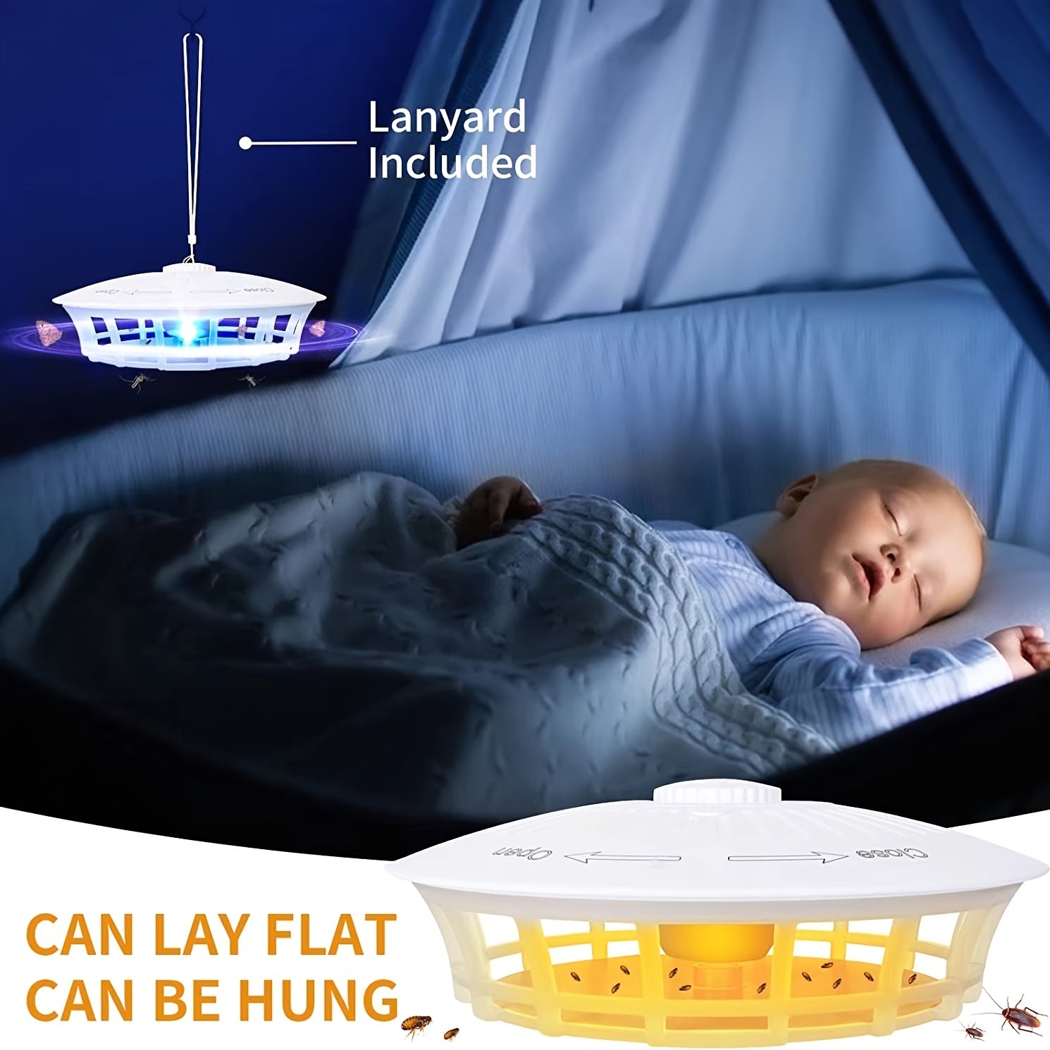 Indoor Flea Trap ABS Material USB Powered Pest Control Light