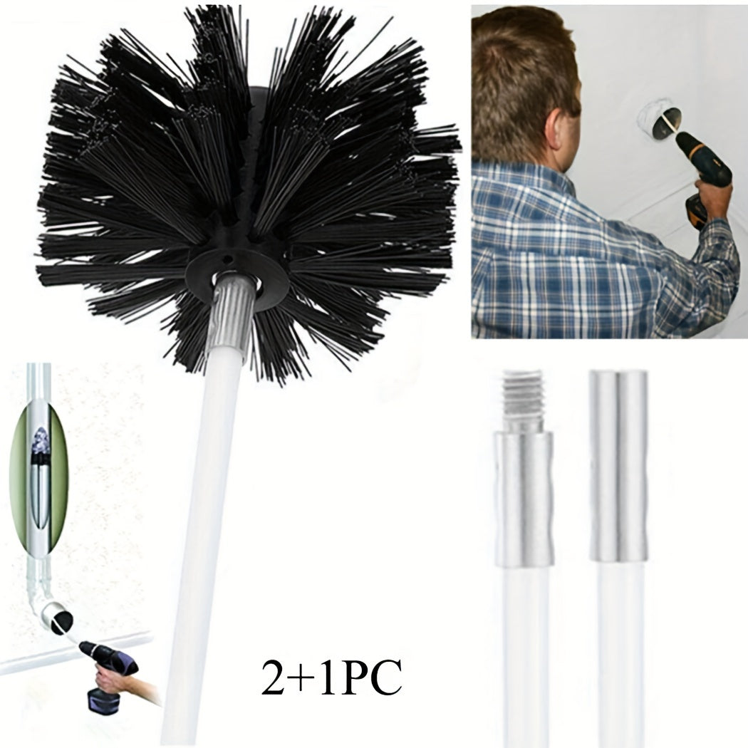 Chimney Cleaning Brush Set for Dryer Ducts 600x10mm with 2 Rods
