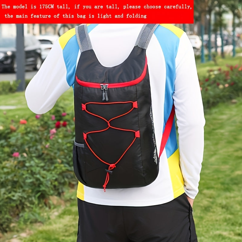 Mochila deportiva impermeable de nylon para hombres para senderismo, viajes al aire libre, plegable y ligera