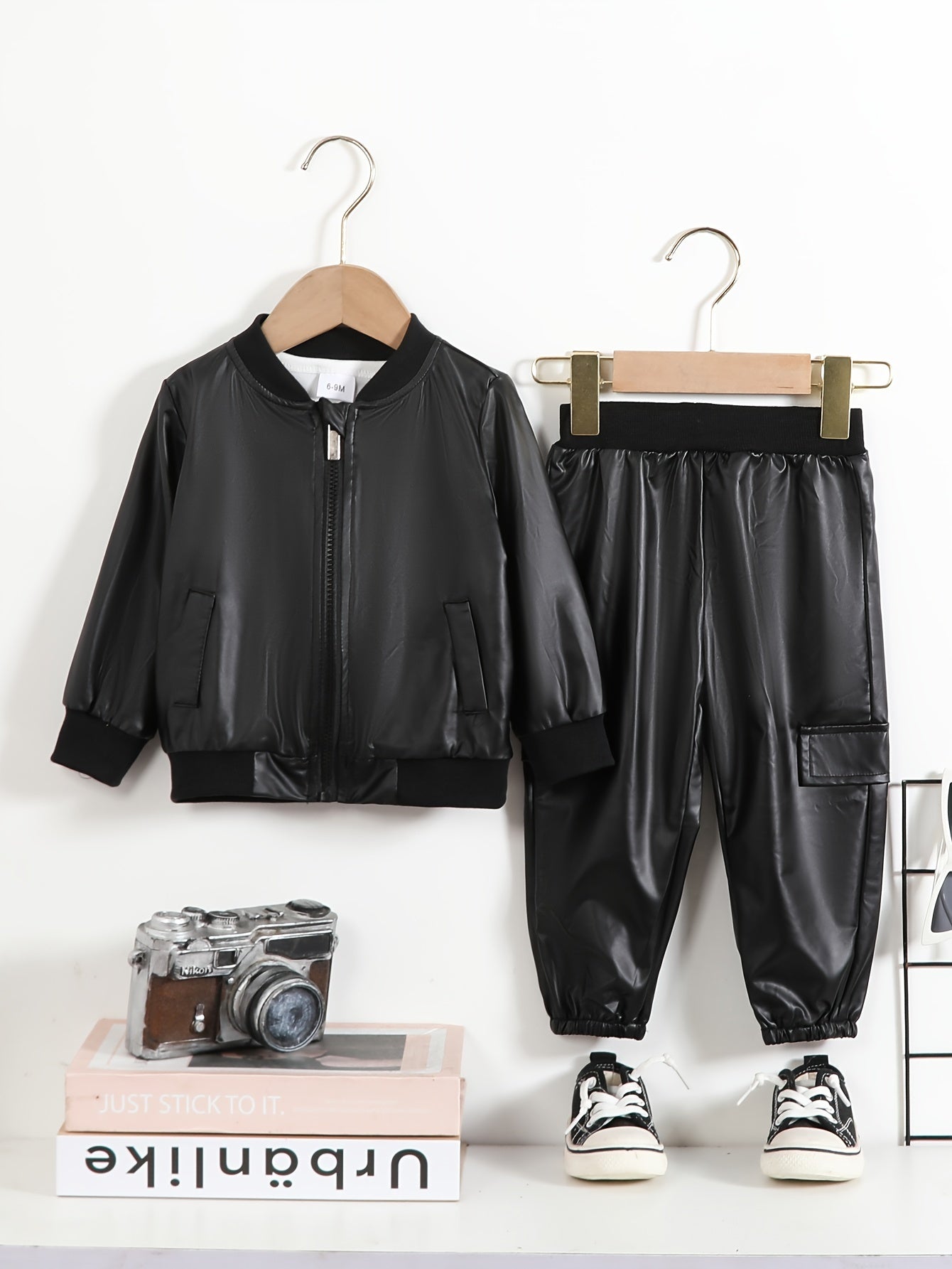 Conjunto de 2 piezas para niños: chaqueta cortaviento y pantalones casuales para primavera y otoño