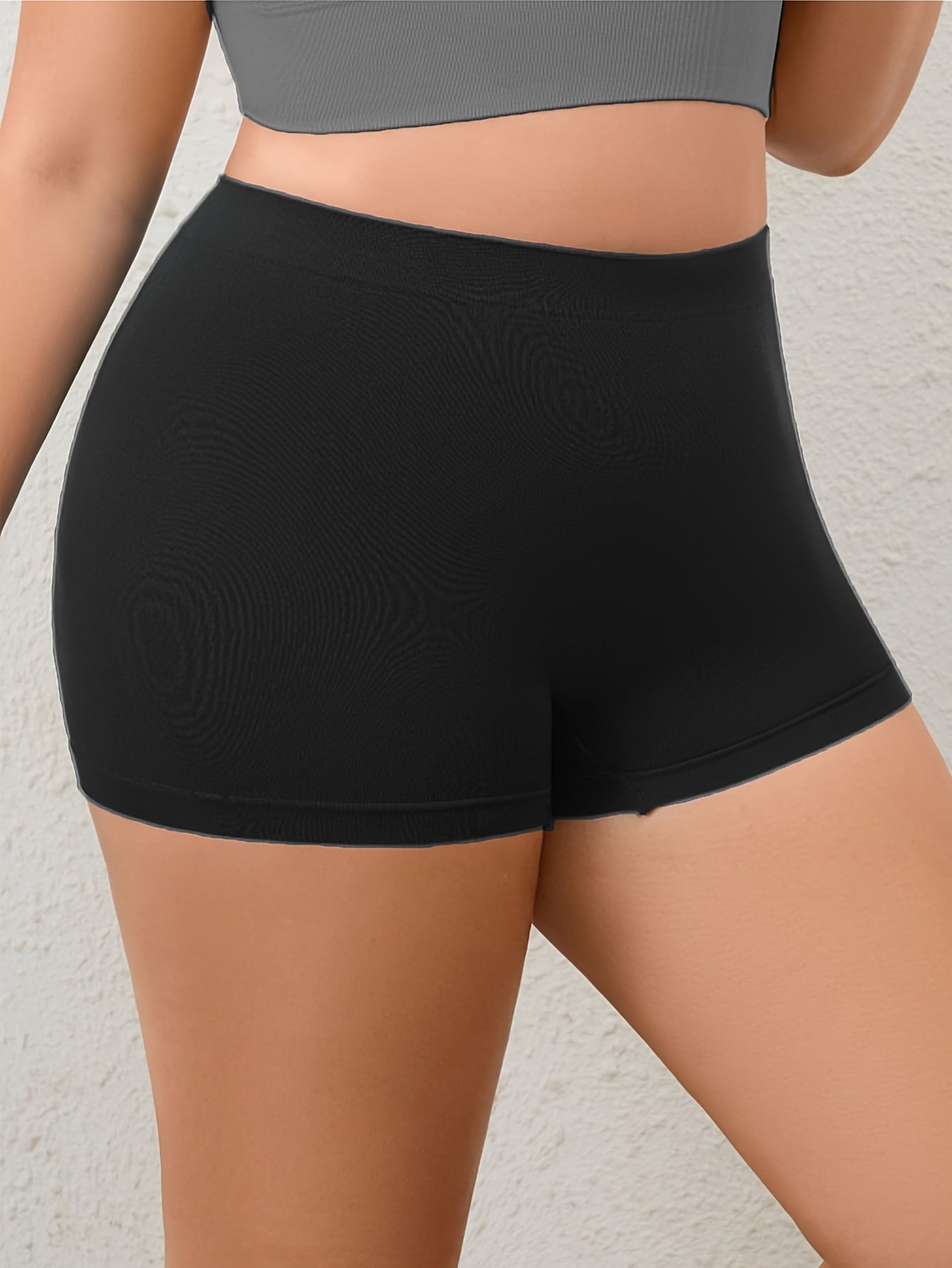 Plus o'lcham yuqori belsiz yassi choyshablar, yumshoq, elastik, chidamli ichki kiyimlar yoga, uyqu uchun, qora, ko'k