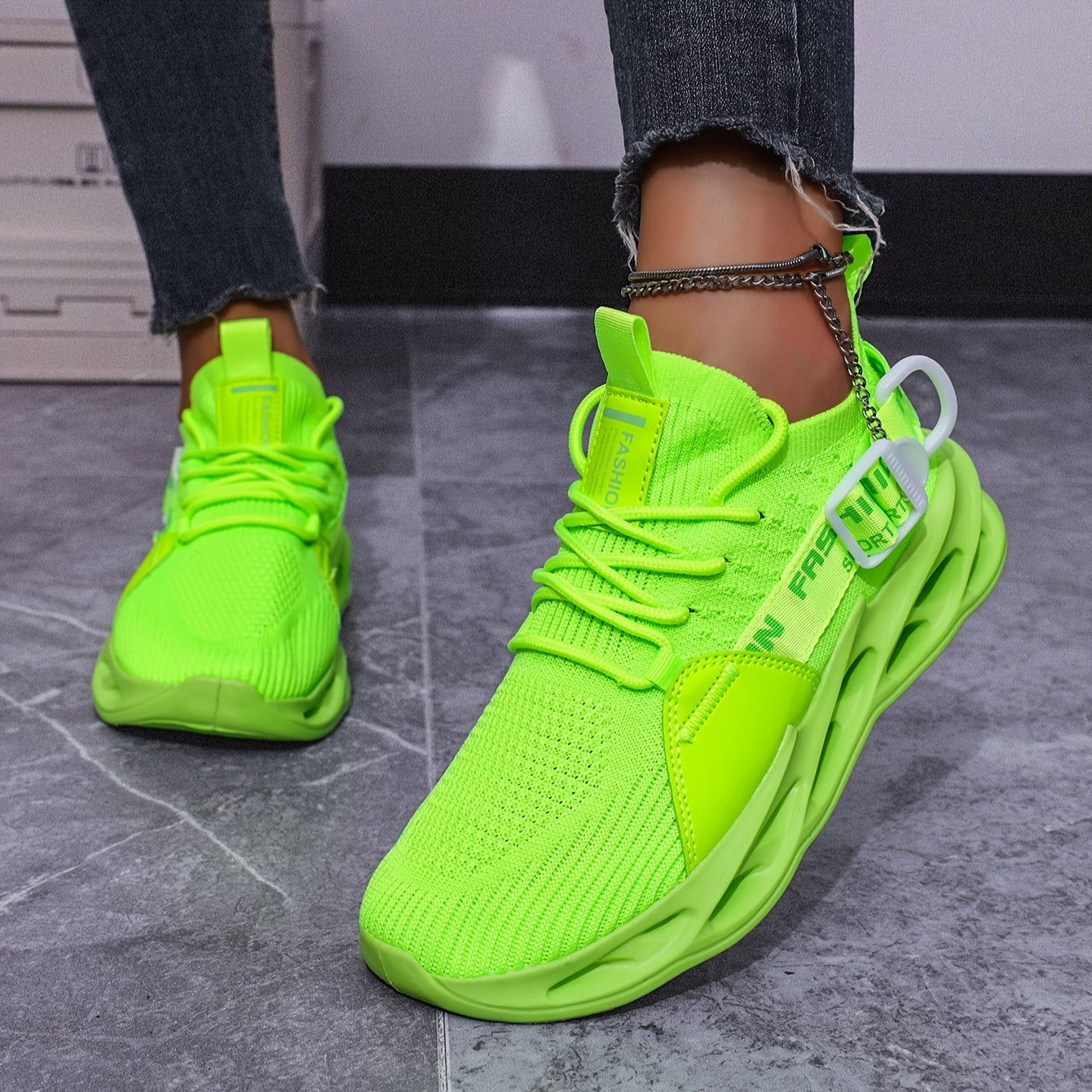 Women’s Breathable Knit Sneakers Low Top Running Shoes All-Season Comfort