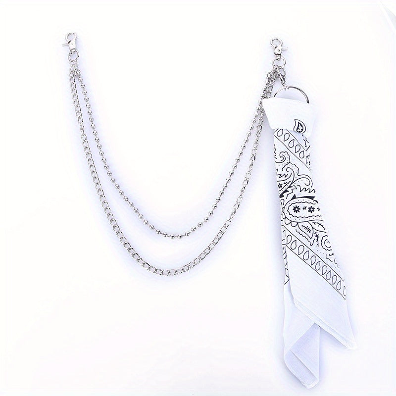 Metal Jeans Chain with Square Scarf Beads Hip-Hop Style Accessory for Gifting