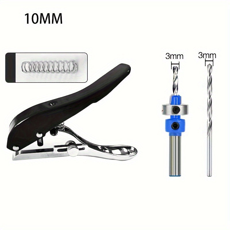 Manual Edge Band Puncher Plier 8/10mm Hole Punching Tool for Plastic Sheet Paper PVC