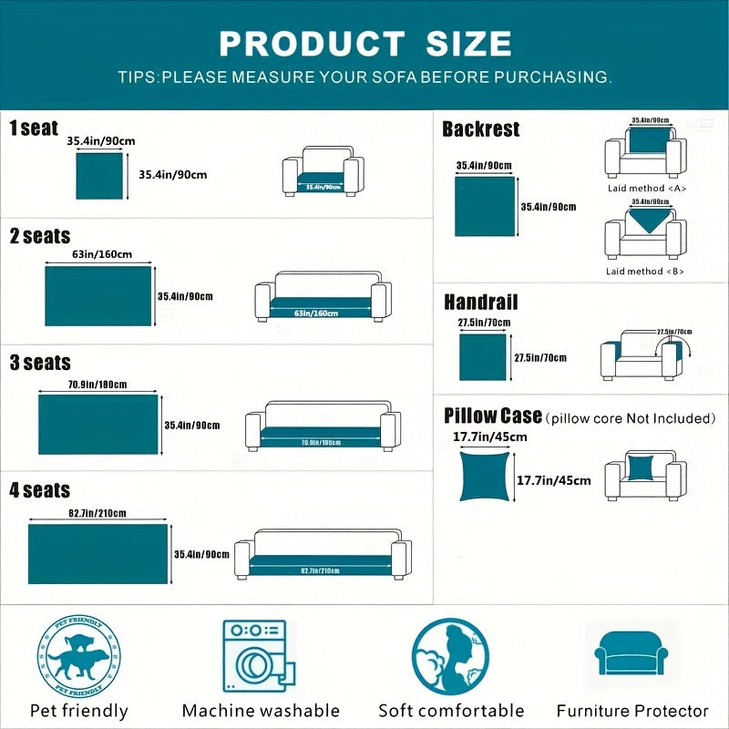 Плюшевый чехол на диван с полосками для зимы, противоскользящий и защитный от грязи