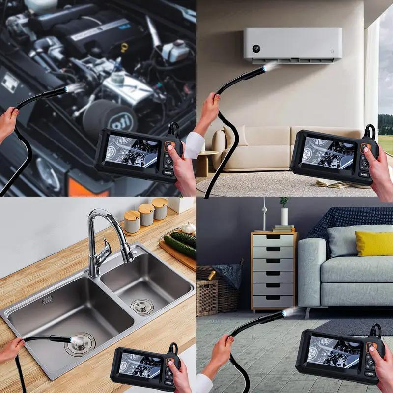 Inskam endoskopi, 4.3" IPS LCD ekran, 8mm bitta linza, qayta zaryadlanadigan 18650 seriyali batareya, USB zaryadlash - avtomobil, quvurlar, havo konditsionerlari ta'miri, diagnostika uchun ideal.|Foydalanuvchi uchun qulay