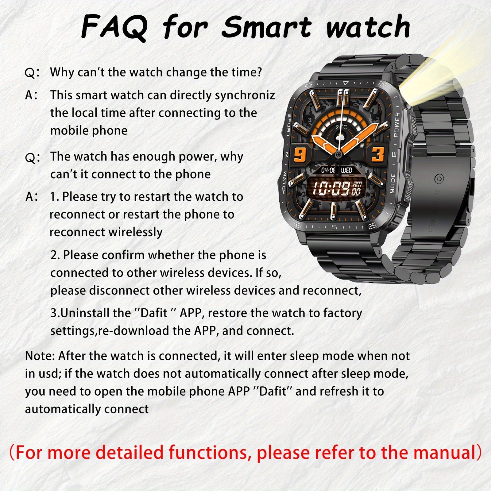 HD 4.98cm Smartwatch with 100+ Sports Modes AI Voice Assistant Sleep Monitoring Fitness Tracker for iOS Android