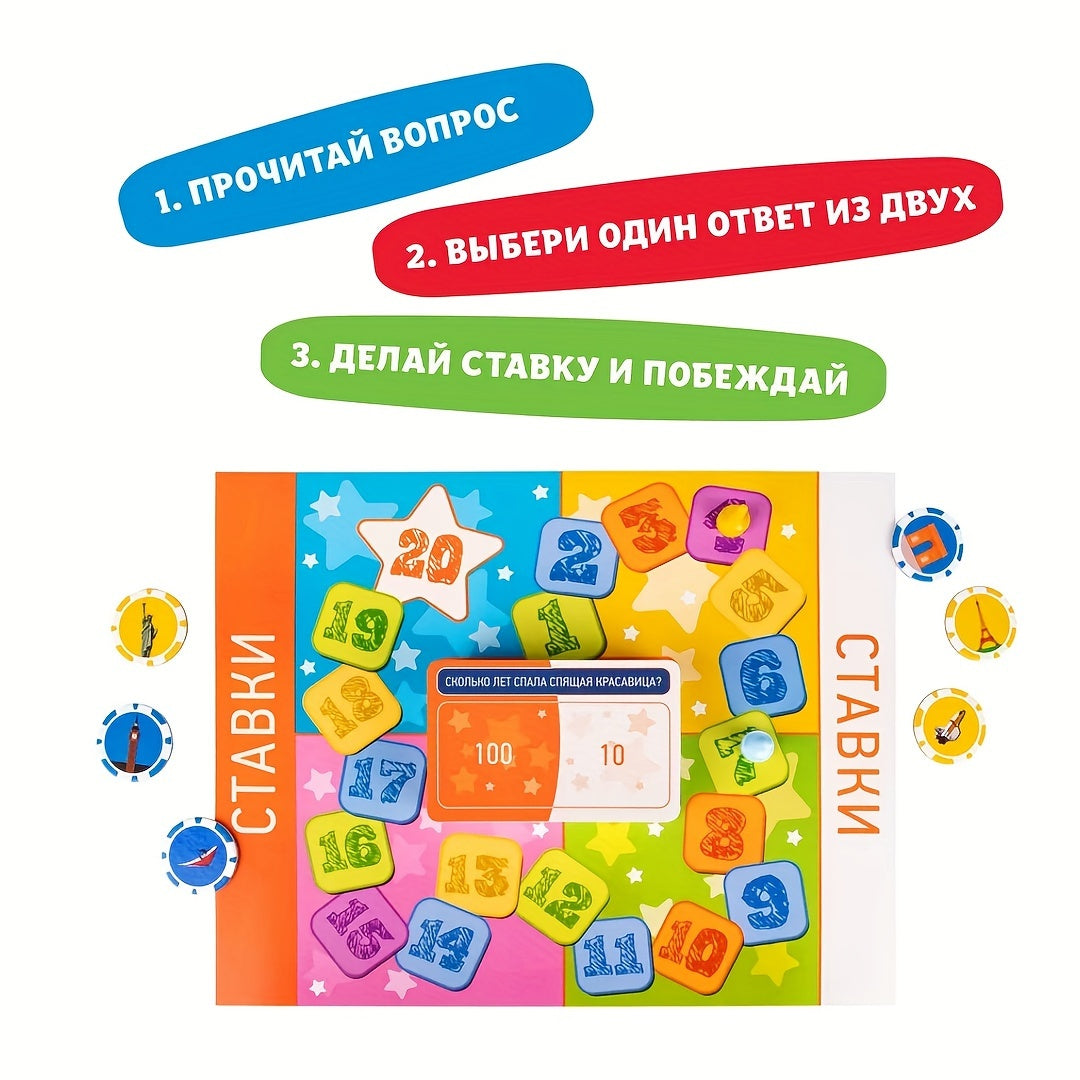 Party Quiz Board Game for Teens and Adults with 200 Questions for Family and Social Gatherings