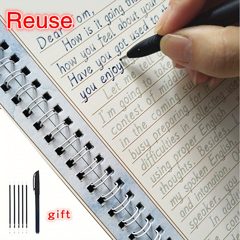 Calligraphy Practice Set for Teens and Adults with Notebook Pen Refills and 3D Groove Holder