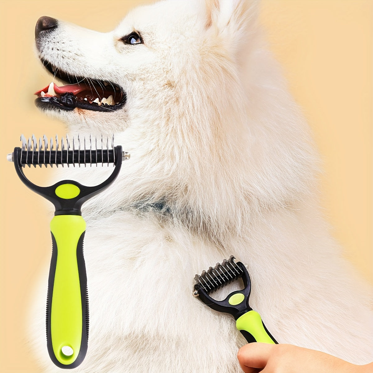 Dog Undercoat Hair Removal Comb Double-Sided Non-slip Slicker Brush for Grooming