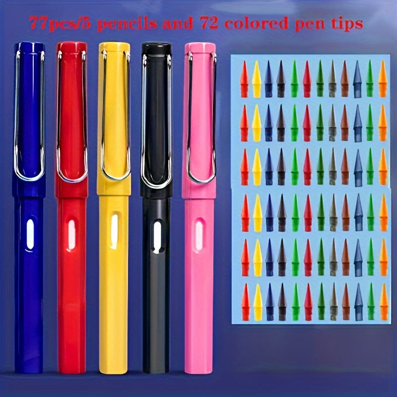 89-Piece School Supplies Set with Pencils and Colored Nibs for Learning and Gifts