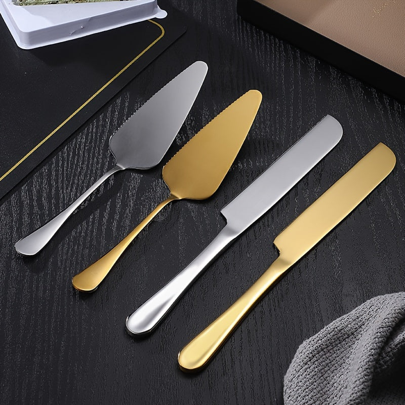 Stainless Steel Cake Knives and Servers Set for Wedding and Party Use