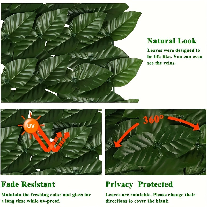 Artificial Ivy Fence Garden Privacy Screen UV Resistant Wall Decor 19.69x118.11 Inches