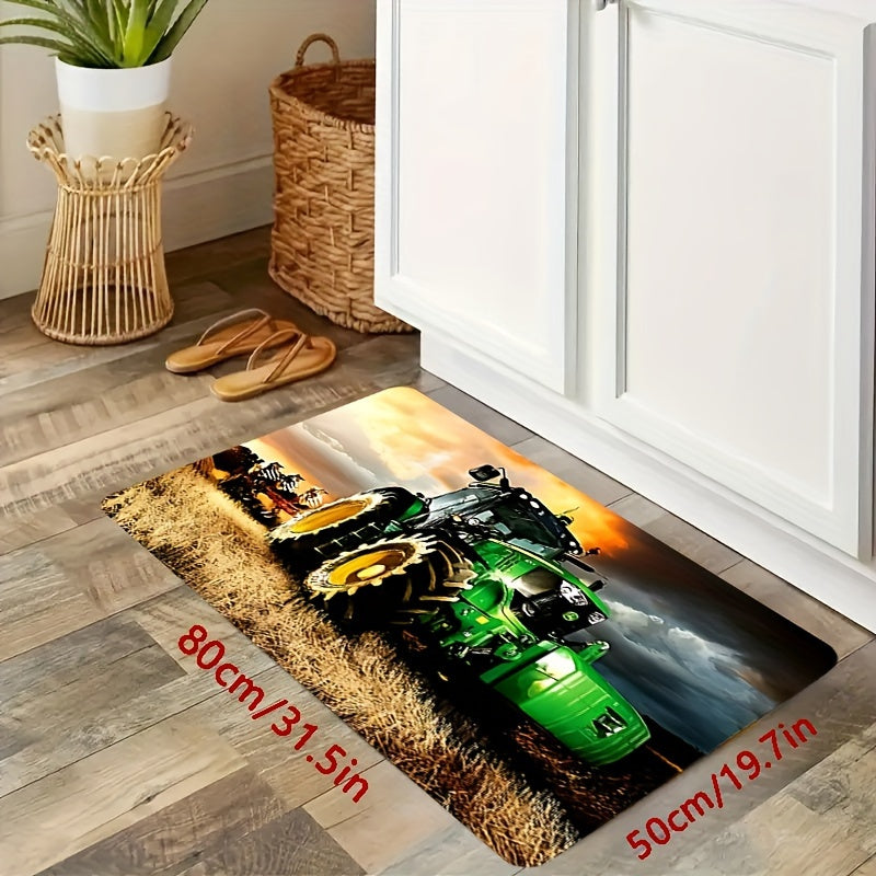 Floral Printed Flannel Floor Mat Rug Non-slip Kitchen Living Room Bedroom Decor