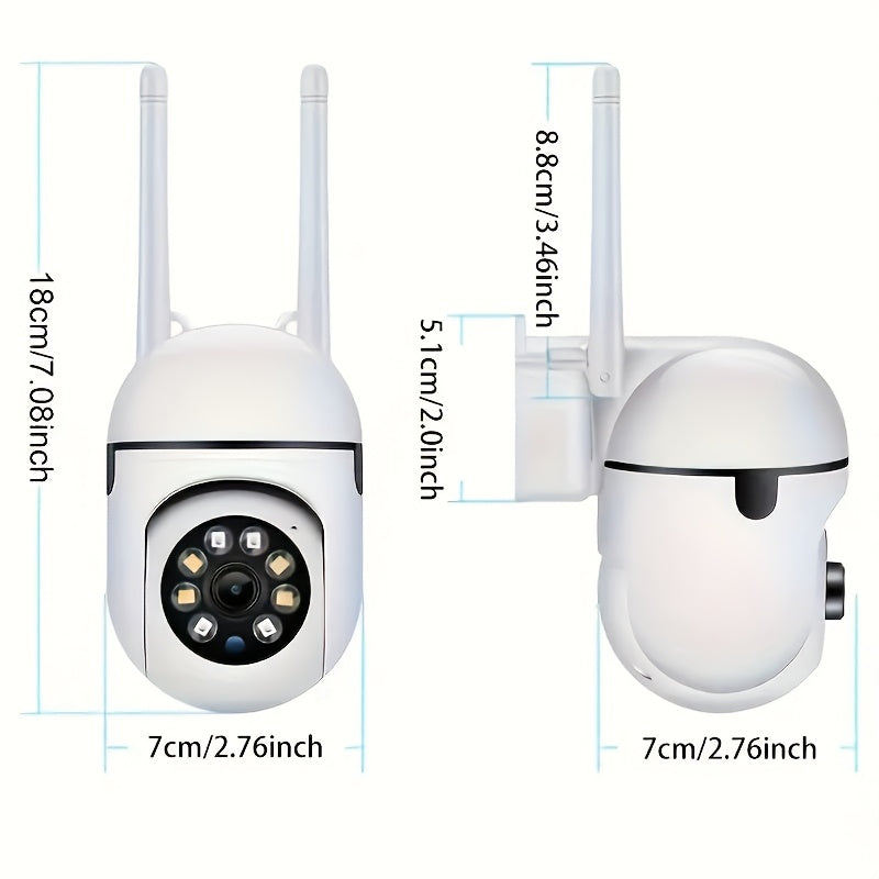 1080p WiFi Indoor Outdoor Security Camera with Night Vision Two-Way Audio Motion Tracking
