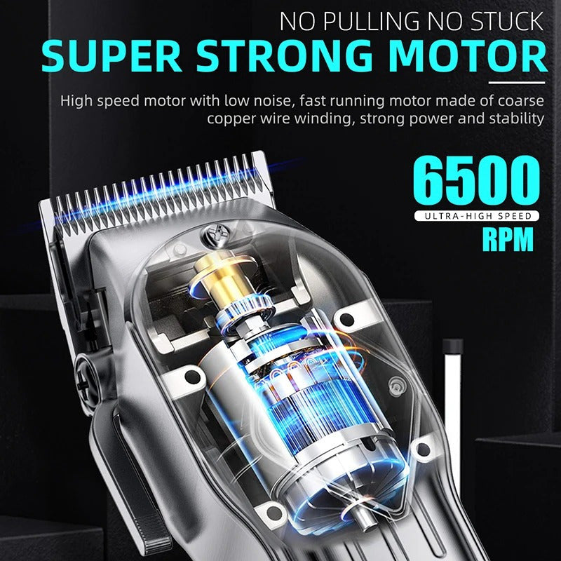 Professional Cordless Hair Clipper Set for Men Rechargeable Lithium Battery