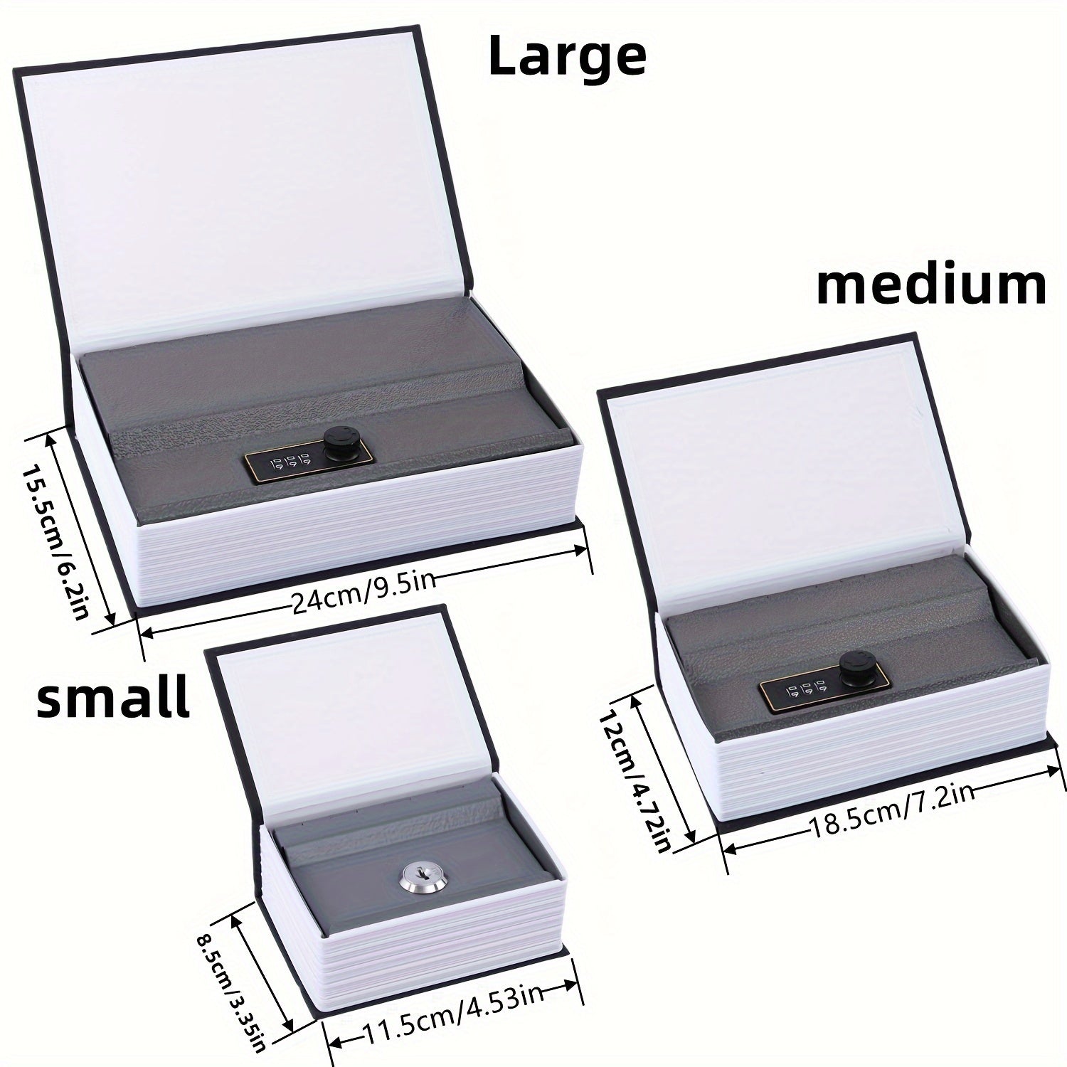 Metal Book Shape Money Box with Password Lock for Valuables Safe Storage