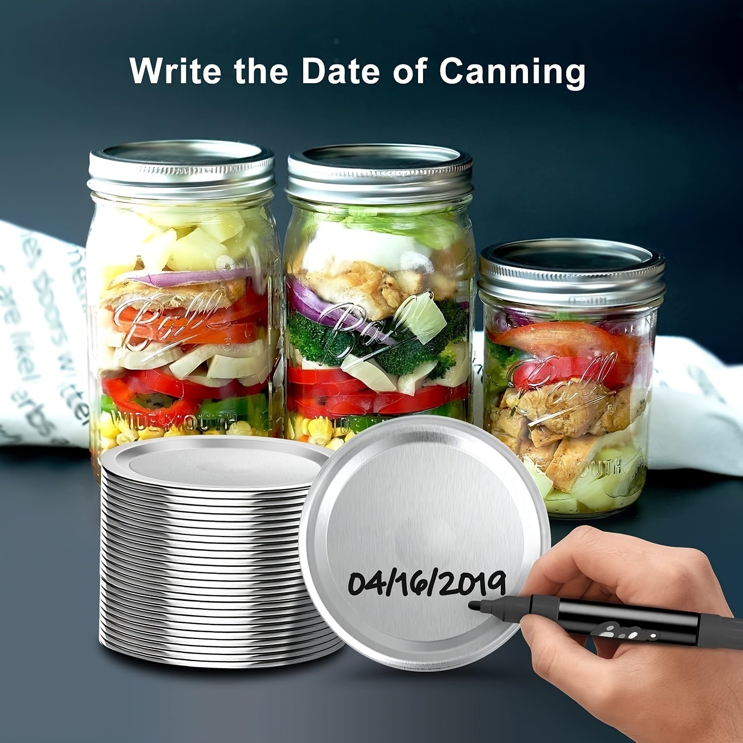 Wide Mouth Mason Jar Lids 70/86mm Tinplate Seal for Preserving and Decorating