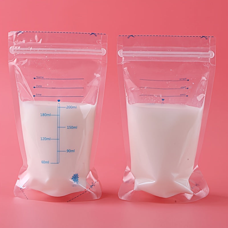 30 Breast Milk Storage Bags 8.5oz Leakproof Double Zipper BPA-Free Self-Standing