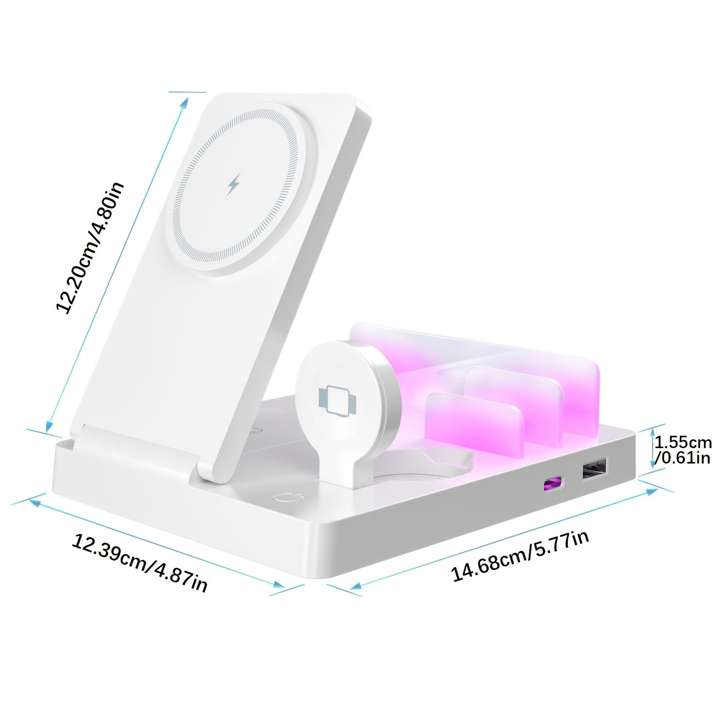 iPhone iPad Apple Watch AirPods Pro uchun 5-in-1 tezkor simsiz quvvatlantirish stantsiyasi