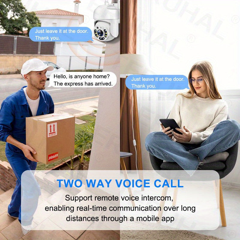 Uchastki bo'lmagan tashqi xavfsizlik kamerası 1080P To'liq HD 360 Grad Panoramik WiFi kuzatuvi