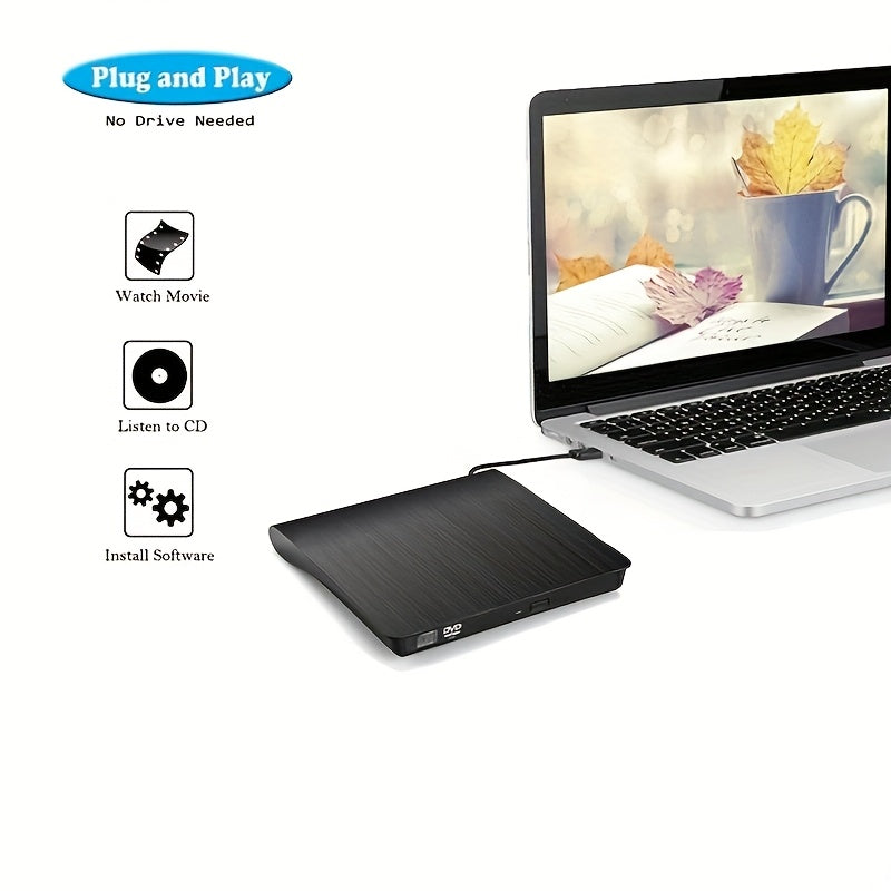 USB 3.0 Portable DVD/CD Player for Laptop Desktop Windows Linux Mac iOS