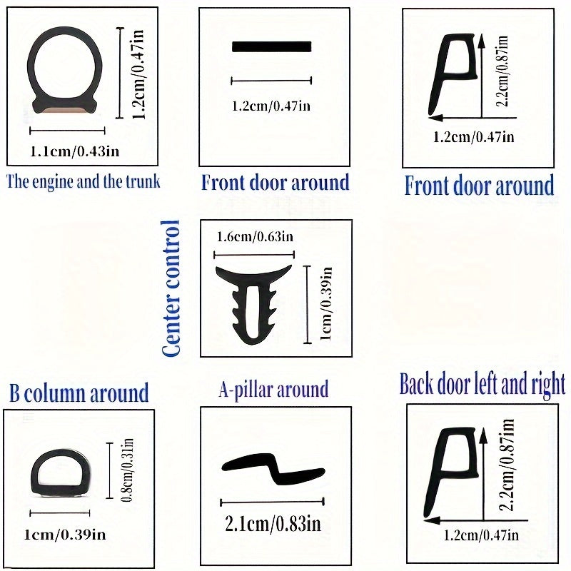 Car Door Seal Strip Rubber Noise Insulation Waterproof Shock Absorption Gasket