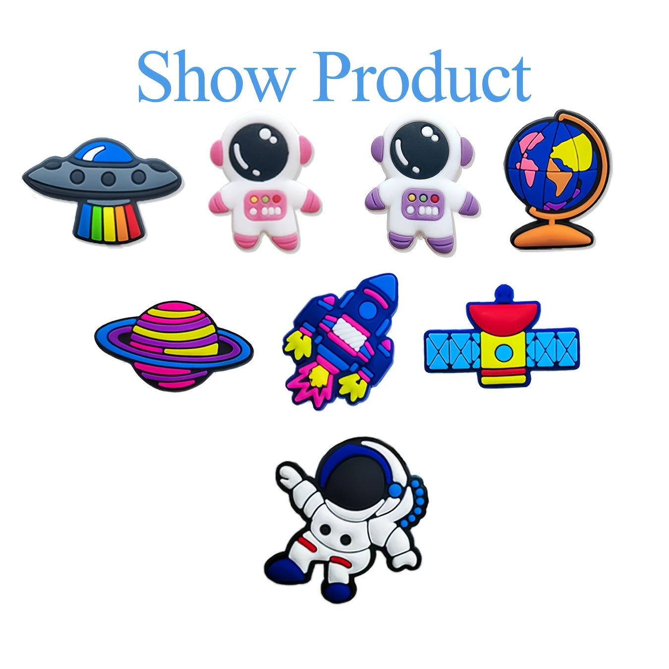 25Pcs Kids PVC Spacecraft Shoe Charms for DIY Slippers and Gifts