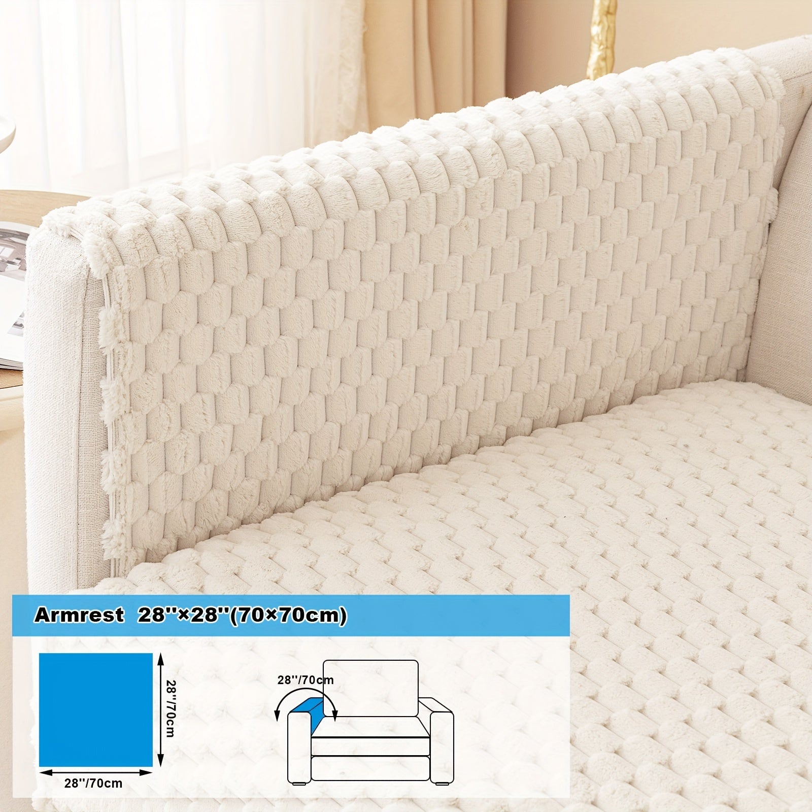 Velvet Sofa Cover Non-Slip Pet-Friendly Thick Furniture Slipcover for Armchairs and Sectionals