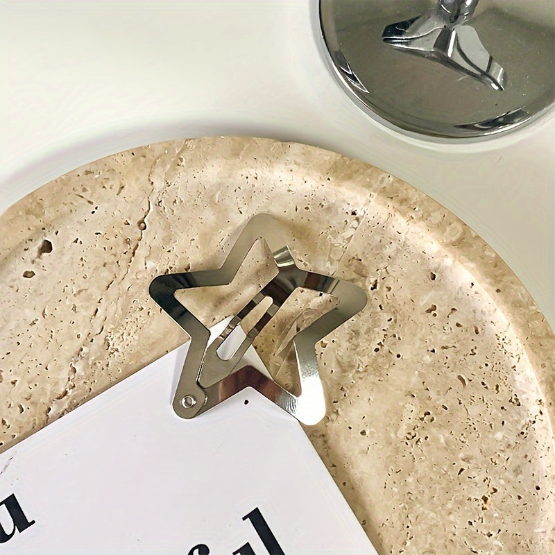 Girls Hair Clips Set, Gold Star Shape, Thin Hair Accessories, 10 Pieces