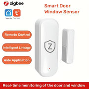Сенсоры умных дверей и окон Zigbee для домашней безопасности, работающие от батареек, радиочастотная связь, уведомления в приложении, совместимы с Alexa и Google Assistant