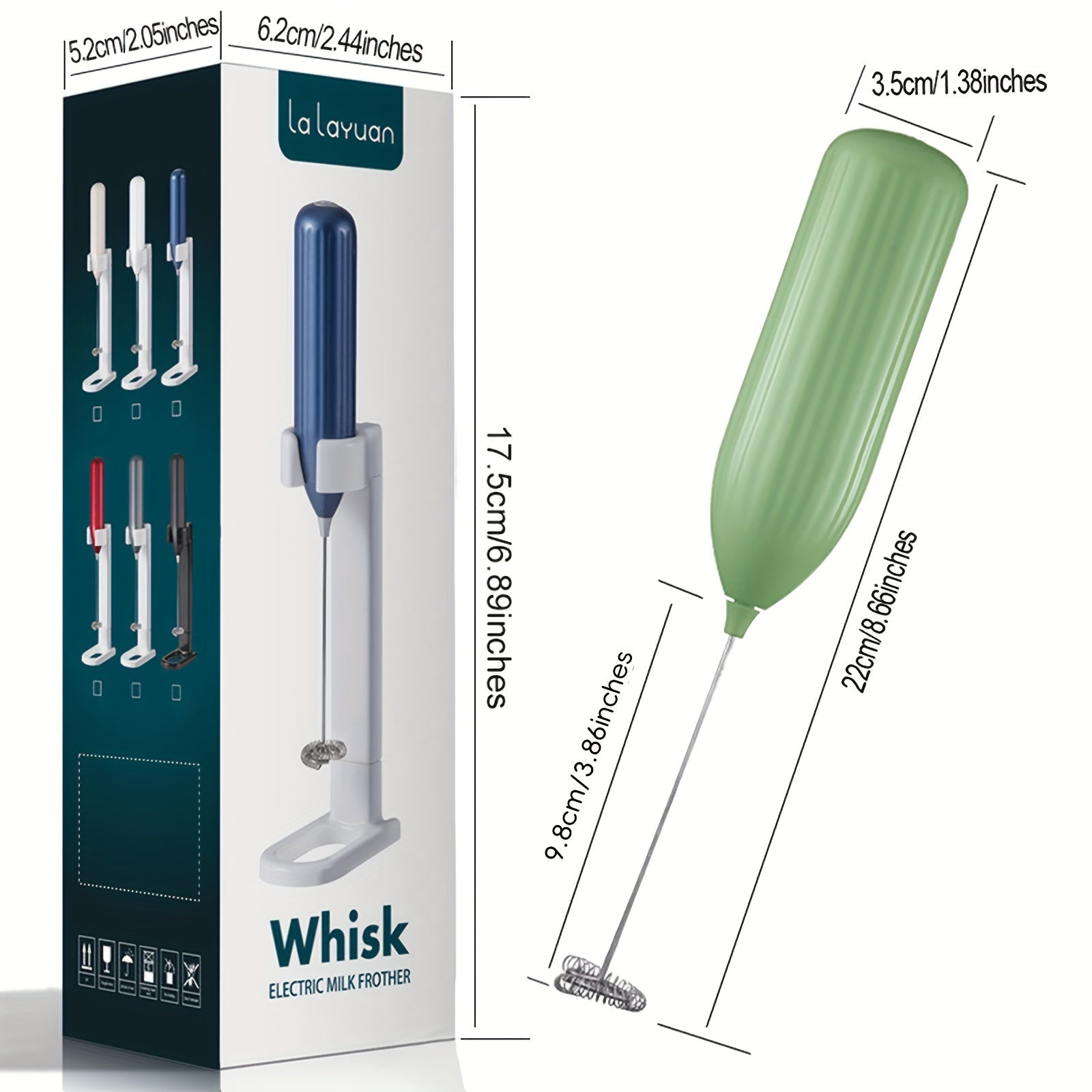 Espumador de leche eléctrico de acero inoxidable de mano para café latte, capuchino y chocolate caliente