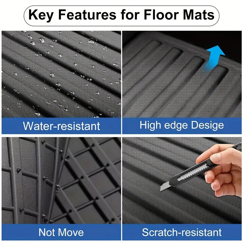 Cargo Trunk Mat Set All-Weather Waterproof TPE for Tesla Model Y 2025