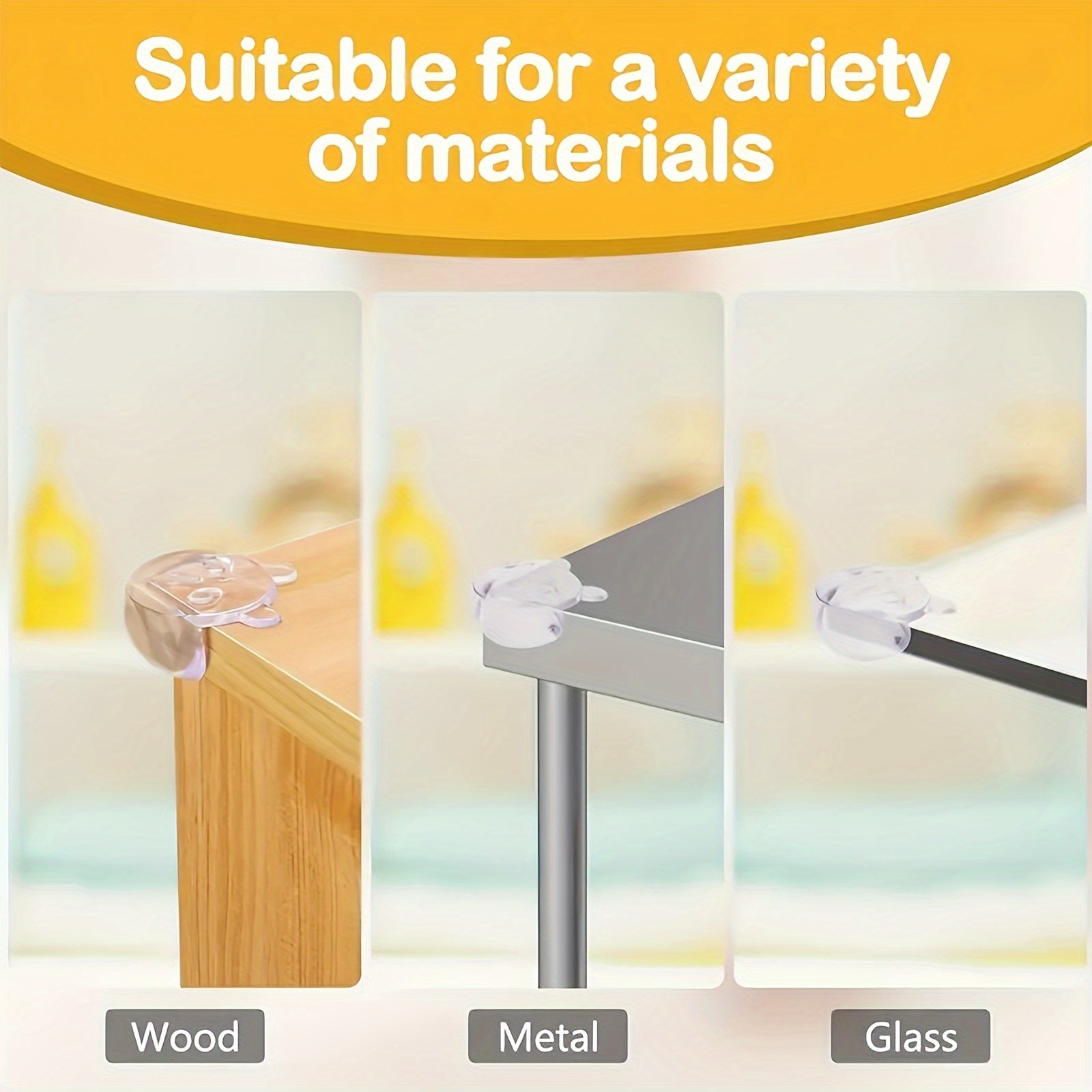 12 to 20 Pieces of Transparent Anti-Collision Corner Protectors with Bear Head Design