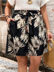 Pantalones cortos de estampado floral para mujer, corte holgado, pierna ancha, ropa de playa y vacaciones