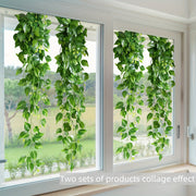 Electrostatic Reusable Double-Sided Leaf Vine Wall Decal for Glass Windows